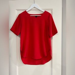 Ann Taylor Factory Red Short Sleeve Blouse Size Small